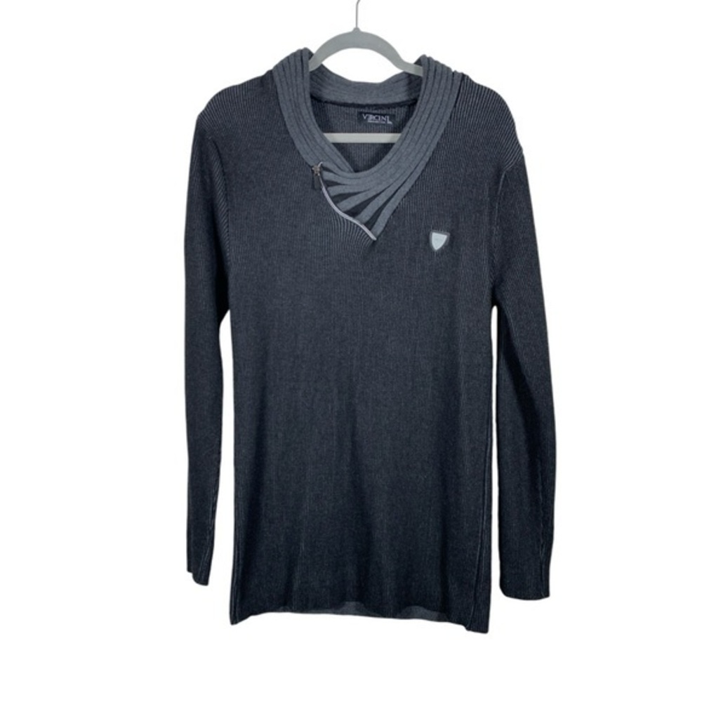 Vercini V-Neck Gray Sweater Size XXL EUC #DS-1611